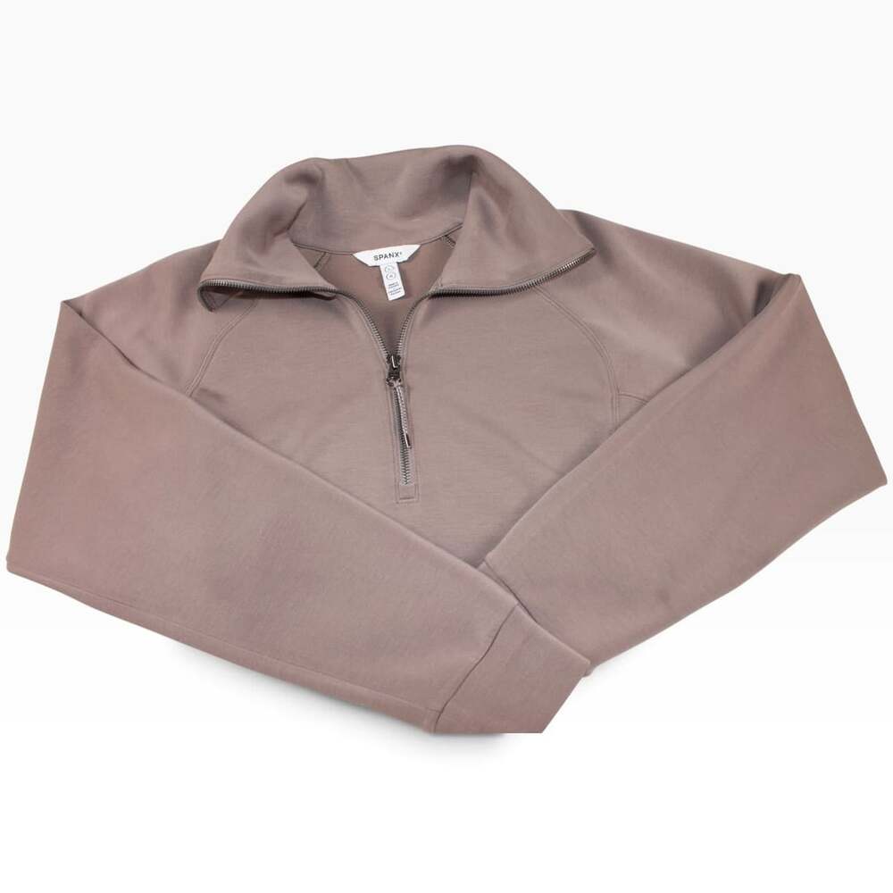 Spanx AirEssentials Taupe/Mauve Half Zip Pullover Women’s L